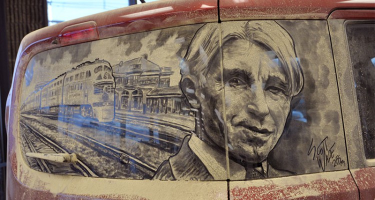 Umelec mení špinavé autá na realistické obrazy pripomínajúce fotku