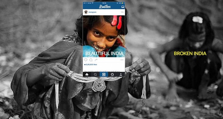 Orezané fotky – rozdiel medzi krásnou a chudobnou Indiou