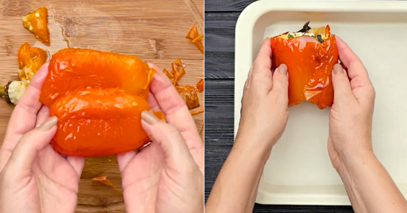 Zapekaná paprika so šunkou a syrom. Rýchle a chutné jedlo na leto