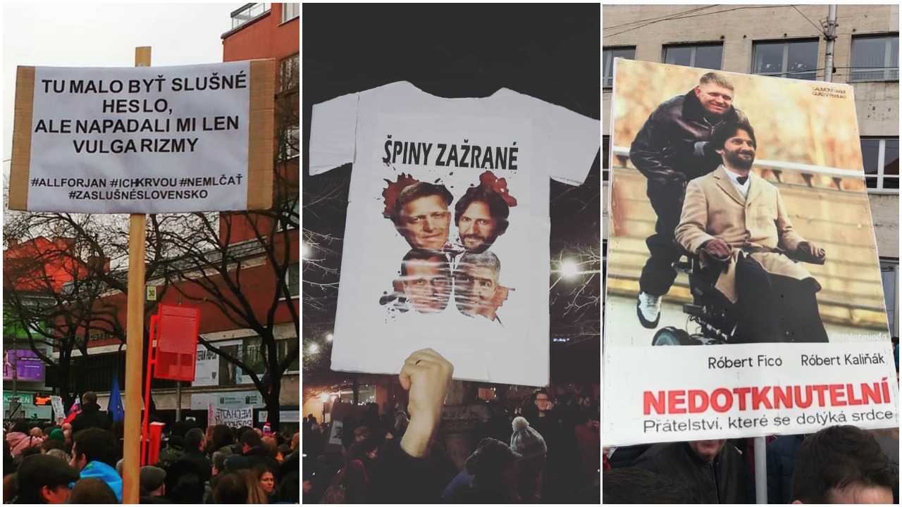 Pozrite si najlepšie transparenty piatkového pochodu za slušné Slovensko! Niektoré stoja naozaj zato!